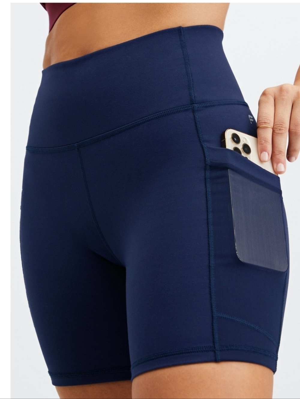 Fabletics On-The-Go PowerHold High-Waisted 6'' Medium Short Deep Navy